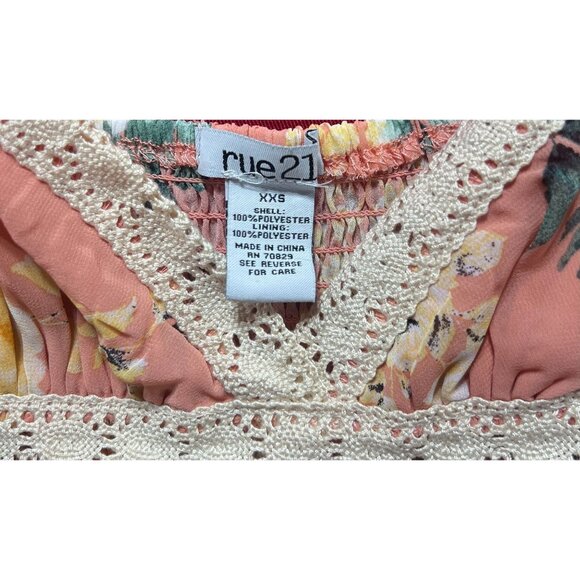 Rue 21 - Women's Sumer Sleeveless High Low Hem Ruffle Floral Dress - Pink - XXS - Picture 9 of 16